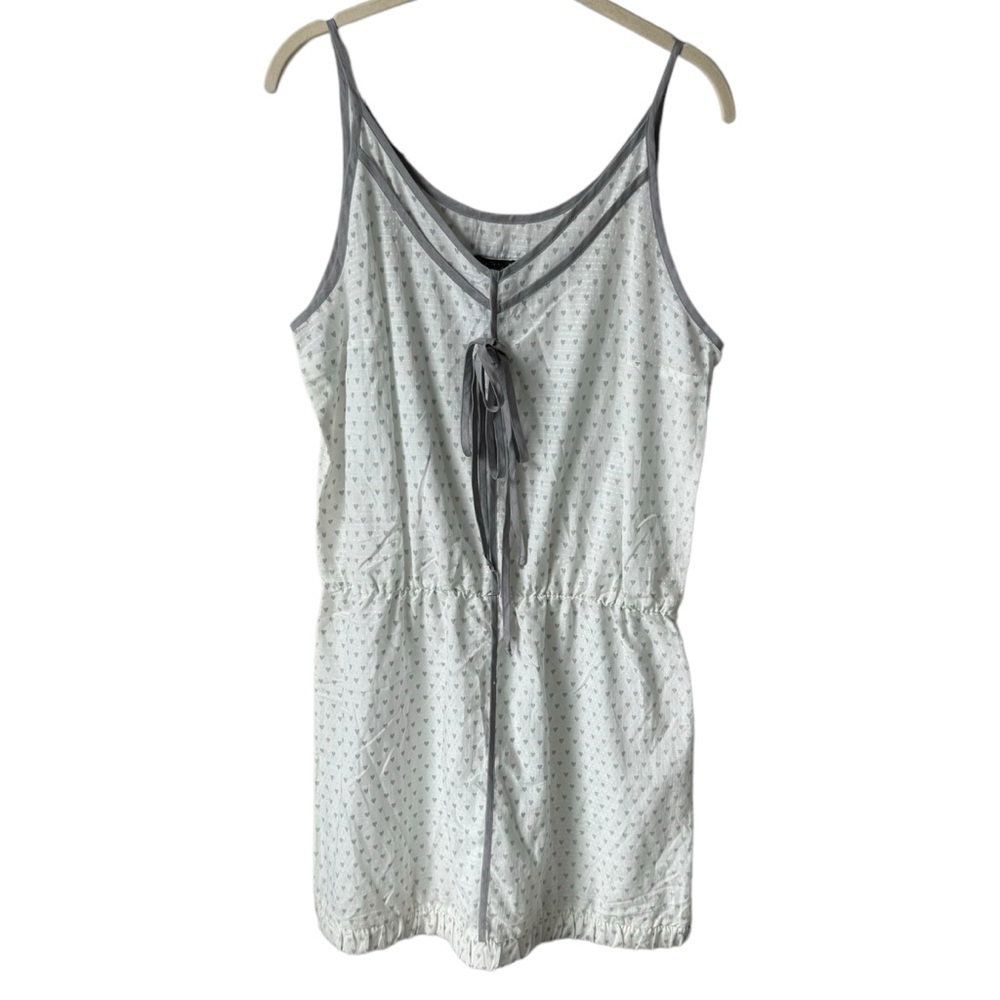 Eve Gravel Jude Silk Blend Heart Pattern Spaghetti Strap Mini Dress Tunic Size L - Picture 3 of 11